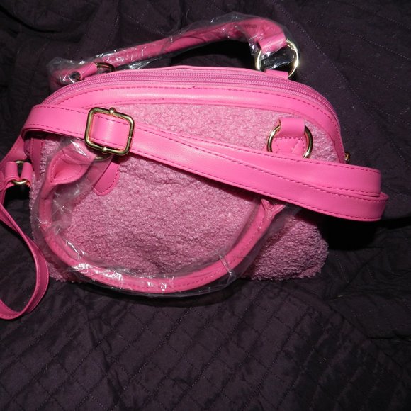 Juicy Couture  Sherpa Plush Heart to Heart Satchel Deep Pink🆕SHIPS FAST😮‍💨⚡🚚 - Picture 10 of 16